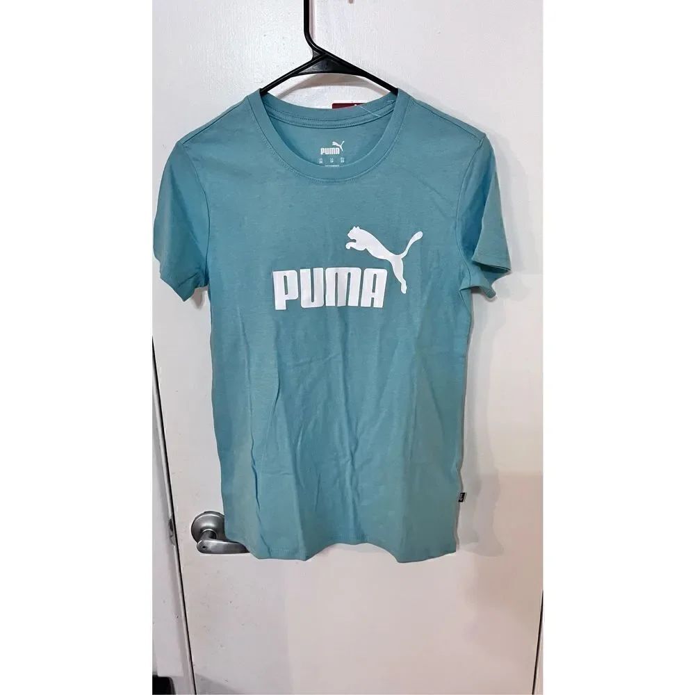 PUMA GREEN LOGO TEE SHIRT WOMENS SIZE XS NEW P1-145